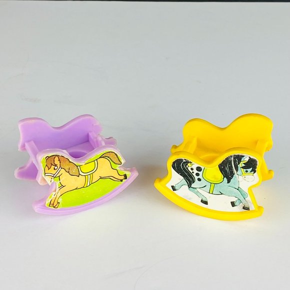 Fisher Price Little People Lot of 2 Rocking Horses Dollhouse Toy Furniture Kids - Picture 1 of 11